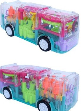 Autobús de juguete transparente