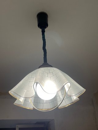 Lámpara colgante cristal y oro
