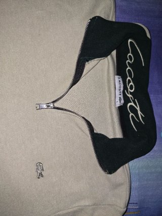 Jersey Lacoste Beige Media Cremallera