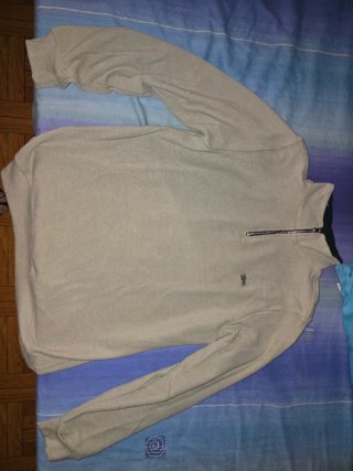 Jersey Lacoste Beige Media Cremallera