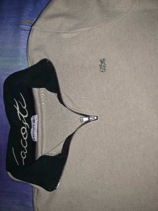 Jersey Lacoste Beige Media Cremallera