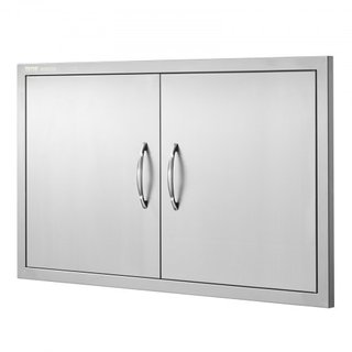 Puerta de Acceso BBQ, Puerta Doble para Cocina Exterior de 915x533 mm, Puerta de Montaje Flush de Acero Inoxidable, Puerta Vertical de Pared con Manijas, para Isla BBQ, Estación de Parrilla, Gabin...
