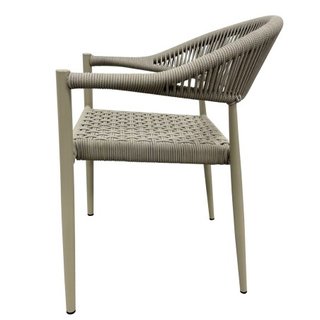 Elegante Silla Diseño Exterior Beige/Gris