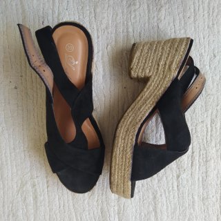 Sandalias de plataforma negras talla 39