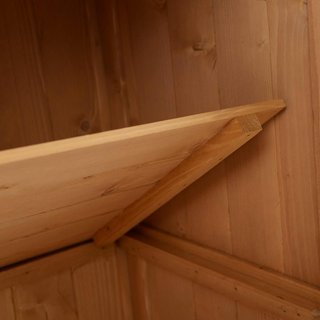 Caseta de Madera para Jardín con 2 Puertas, Armario de Exterior para Herramientas de Jardín con Techo Abatible, 74X43X88 Cm