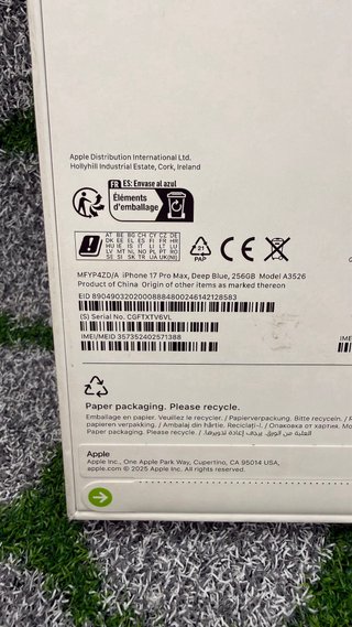 iPhone 17 Pro Max 256gb Blu - Nuovo Sigillato