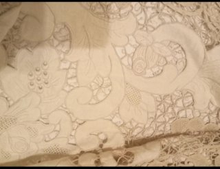 Coperta antica lino Burano vintage anni 70