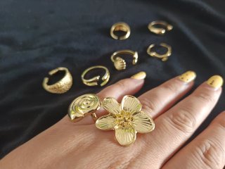 Set Anillos Acero Inoxidable Ajustables