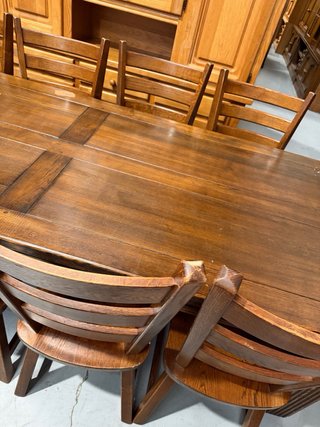 Comedor rústico madera 8 sillas
