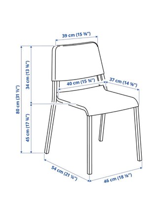 Pack 4 Sillas IKEA Negras - Como Nuevas