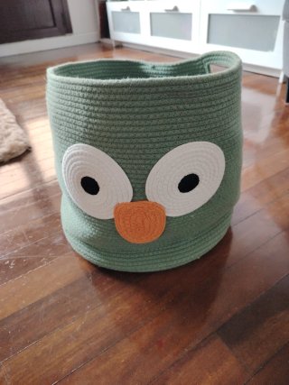 Cesta de almacenaje infantil con diseño de búho