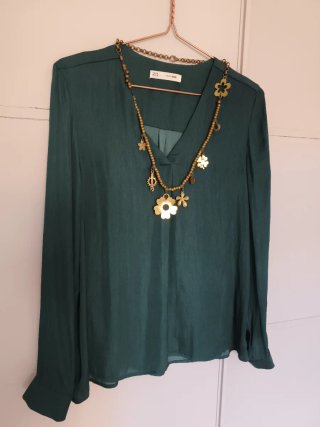Blusa Sfera verde esmeralda talla M