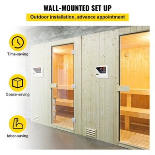 Controlador de Calentador de Sauna Externo para Calentadores de Sauna de 3KW-9KW Unidad de Control de Estufa de Sauna 104-221℉ Tiempo Temperatura
