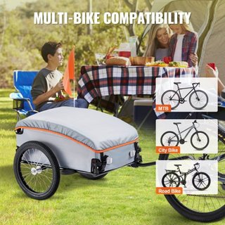 Remolque de Carga para Bicicleta, Capacidad de Carga de 88/100/160 lbs, Carro de Bicicleta de Alta Resistencia, Almacenamiento Compacto Plegable con Enganche Universal