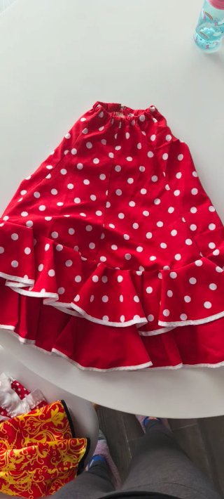 Falda flamenca lunares roja niña 3 años