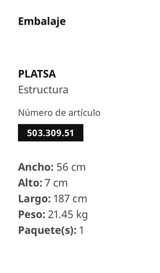 Estructura IKEA PLATSA blanca 60x55x180 cm
