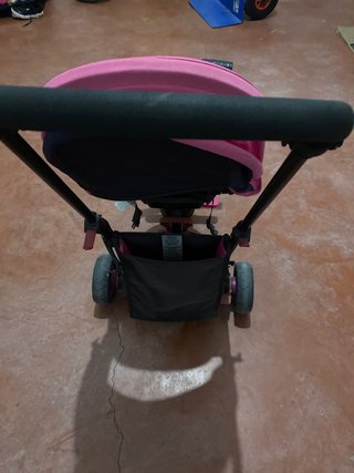 Triciclo Carrito Paseo Bebé Rosa y Negro