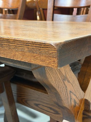 Comedor Roble 4 Sillas Cuero