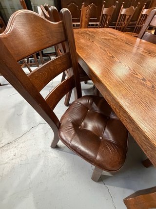 Comedor Roble 4 Sillas Cuero