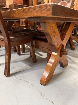 Comedor Roble 4 Sillas Cuero