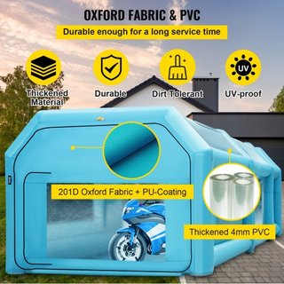 Tienda de Pintura Inflable para Autos 7 x 4 x 2.5 m con Sistema de Filtración y 2 Ventiladores