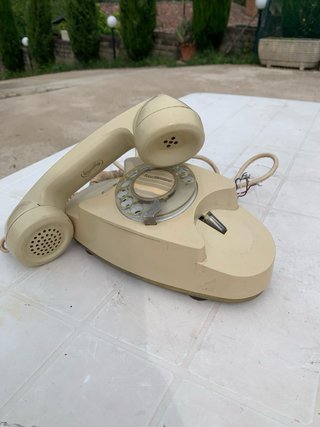 Telefono vintage beige da collezione
