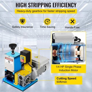 Máquina Desforradora de Cables Eléctricos Φ1.5mm~Φ25mm Desforradora Automática Portátil de Cables 180W Herramienta de Desforrado para Reciclaje de Cobre Chatarra