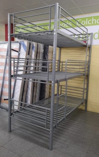 Triple Litera, en Metal* Gris, Robusta. ¡REBAJA!