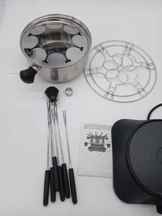 Tristar FO-1109 Olla eléctrica Multifuncional para Fondue de Queso, Chocolate o Aceite, Volumen 1.3 litros, 1400 W, Carcasa de A