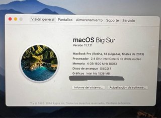 MacBook Pro Retina 13” Plateado 1TB + Cargador