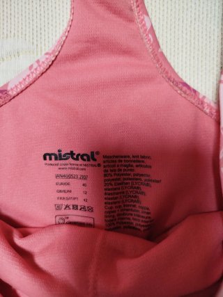 Top deportivo mujer rosa flores T. L
