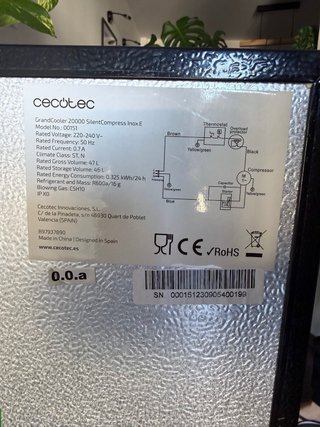 Mini nevera Cecotec GrandCooler 47L inox