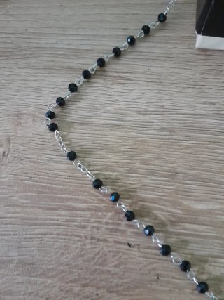 Collana Rosario Nero Argento