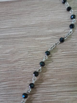 Collana Rosario Nero Argento