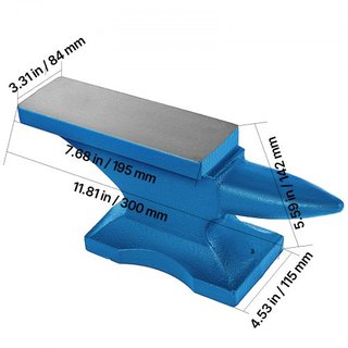 Yunque de Un Cuerno Yunque de Hierro Fundido para la Venta Herramientas y Equipos de Forja Yunque Yunque de Cuerno Redondeado Robusto Herramienta de Herrero Joyeros Metalúrgicos Herrero 24Lbs