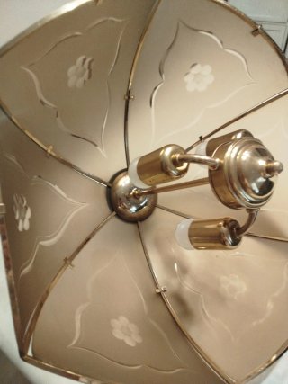 Lámpara de techo cristal y metal
