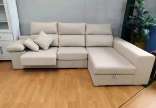 Sofá modular gris tela