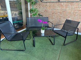 Pack Terraza Mesa Cristal y Sillones