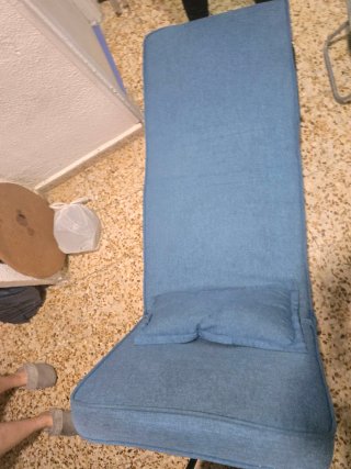 Sillón cama reclinable ajustable azul