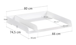 Adaptador cambiador bebé para cómoda Malm, Hemmes.