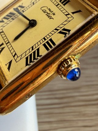Reloj Cartier Tank Must Marrón y Dorado