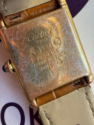 Reloj Cartier Tank Must Marrón y Dorado