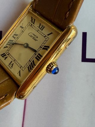 Reloj Cartier Tank Must Marrón y Dorado