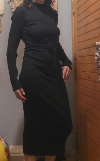 Vestido Zara Negro Manga Larga