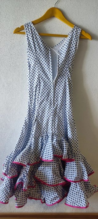 Traje Flamenca Lunares Azul Talla 6-8 Años