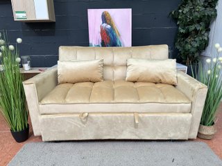 Sofá Cama Beige Terciopelo