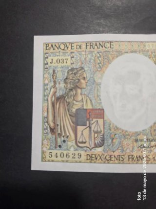 Billete 200 Francos Franceses 1985