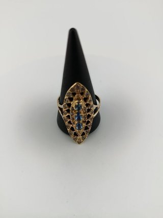 Anillo lanzadera Oro y circonitas de colores
