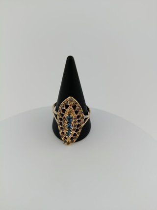 Anillo lanzadera Oro y circonitas de colores