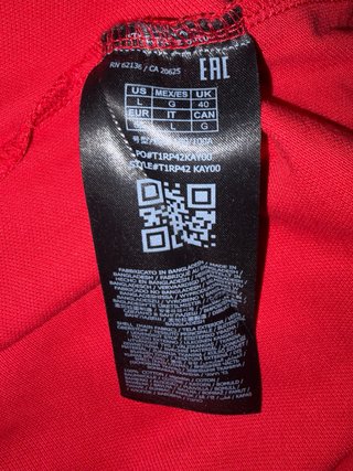 Polo Guess manga larga rojo y blanco